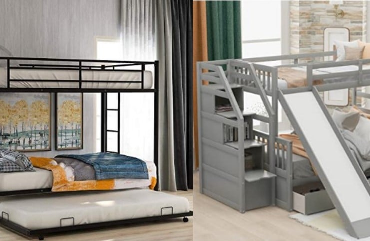 Bunk Bed with Drawers in Staircase